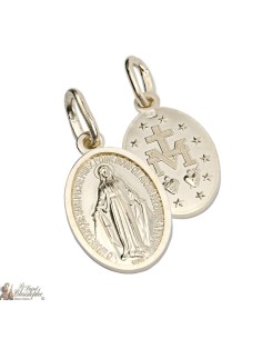 MEDAILLE DE LA VIERGE MIRACULEUSE PLAQUE OR - 17 MM