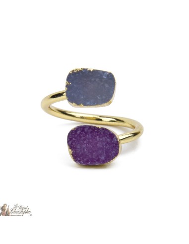 Gouden ring met twee agaatstenen