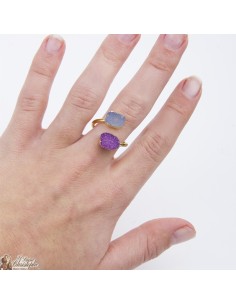 Anello in oro con due pietre d'agata 2