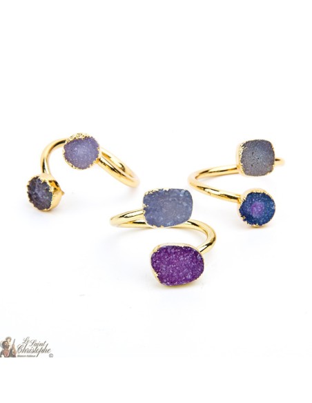 Gouden ring met twee agaatstenen