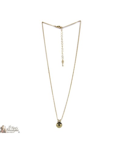 Collier en plaqué or avec pierre en quartz