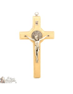 Cruz de San Benito en madera natural - 20 cm