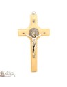 Cross of St. Benedict in natural wood - 20 cm