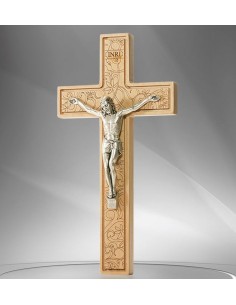Cross flower wood with Christ