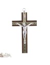 Brown Holzkreuz mit Christus mit vergoldetem Metall - 15 cm