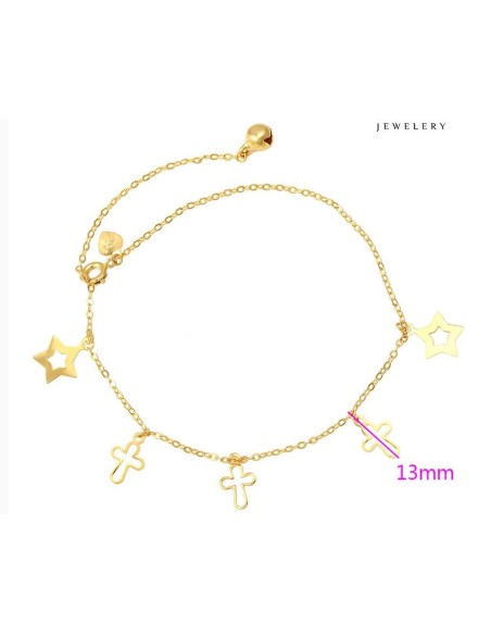 Chaine pied petites croix et zircon 