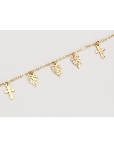 Chaine pied petites croix et étoiles