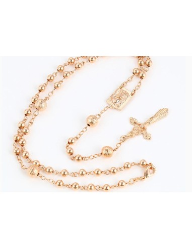 Chapelet en métal doré à l'or fin 24K - 55 cm