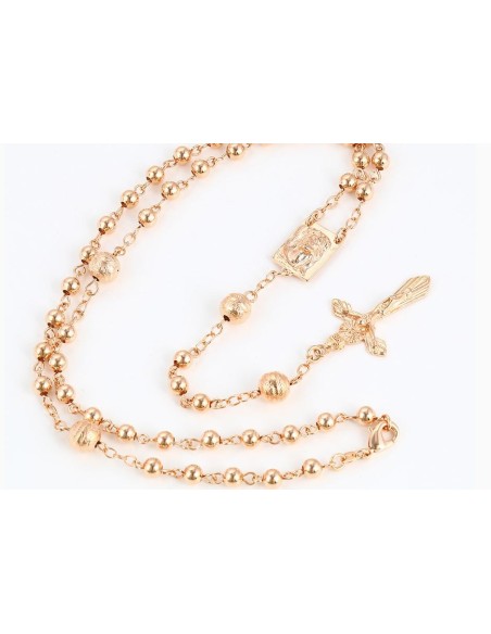 Chapelet en métal doré à l'or fin 24K - 55 cm