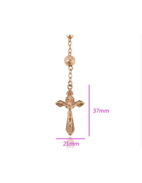 Vergoldeter Rosenkranz aus Metall 24K - 55 cm