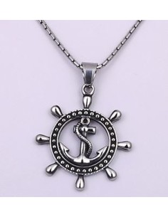 Pendentif Roue Ancre de Bateau Acier 
