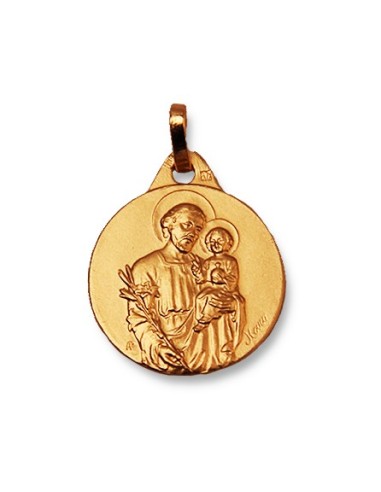 Médaille Saint Benoit plaqué or - 14 mm