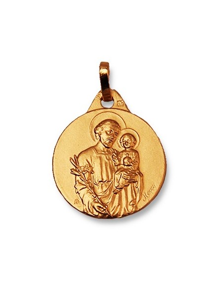 Médaille Saint Benoit plaqué or - 14 mm