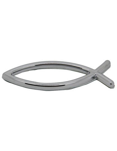 Fish car sticker silver - 8 cm