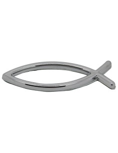 Fish car sticker silver - 8 cm