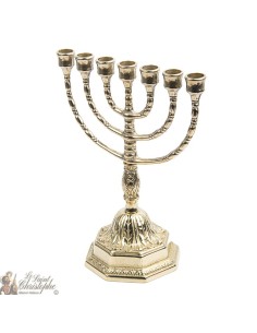 Bougeoir Menorah en cuivre  - 23 cm 