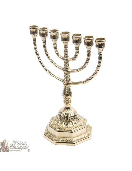Candeliere Menorah in rame - 23 cm