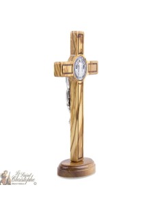 St. Benedict Kreuz aus Olivenholz - 20 cm - auf der Grundlage 2