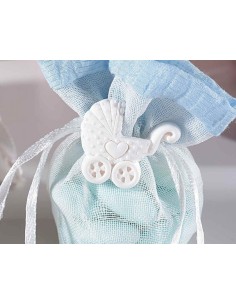 Decorative bag sugar-coated - blue polyester 2