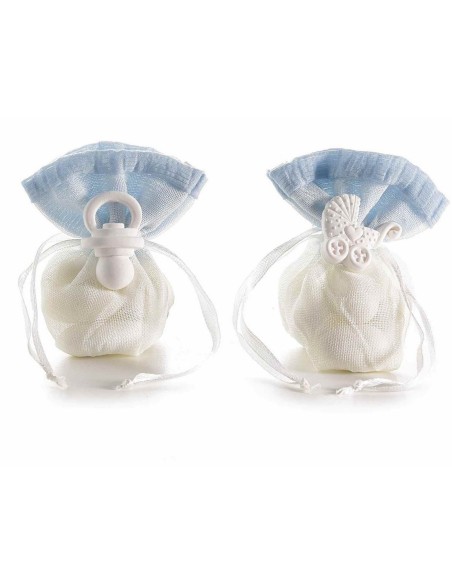 Decorative bag sugar-coated - blue polyester