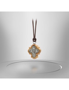 Cross pendant metal Holy Spirit - Patron Saints - olive wood