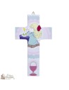 Wooden cross pink Angel - 15 cm