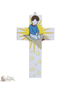 Croix en bois fille - 15 cm