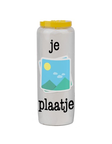 Vela de novena con tu imagen y texto - personalizable