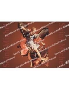 Autocollant Sacré Cœur de Jésus - rectangulaire  