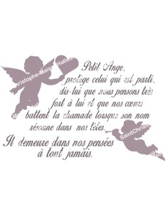 Autocollant Ange - rectangulaire  