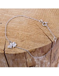 Angel Heart and Rhinestone Bracelet - 925 Silver 2