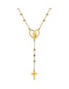 Stainless steel rosary - 24 K gold plated