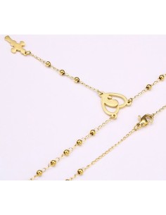 Stainless steel rosary - 24 K gold plated 2
