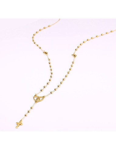 Chapelet acier inoxydable - Plaqué or 24 K