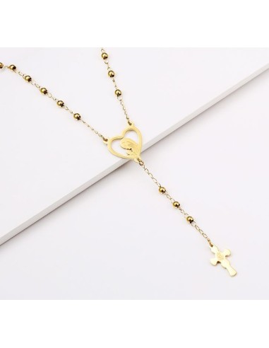 Stainless steel rosary - 24 K gold plated