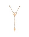 Stainless steel rosary - pink gold color