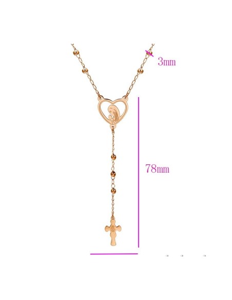 Roestvrij staal rosarium - roze goud kleur