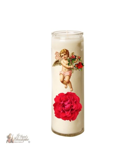 Vela 7 días en vidrio Vintage Angel 