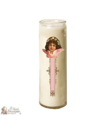 Bougie 7 jours en verre Ange Vintage 