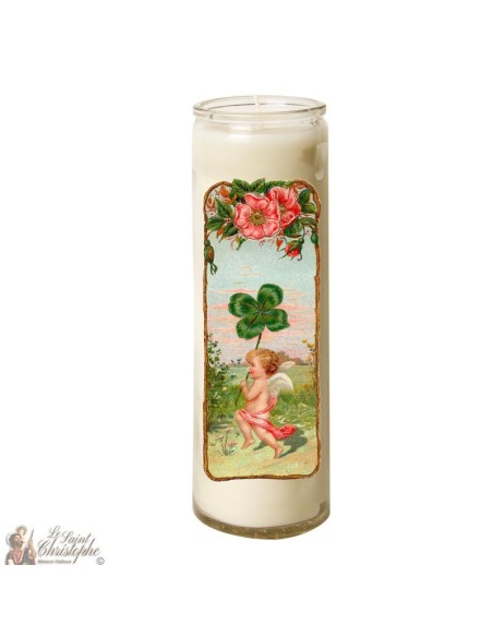 Bougie 7 jours en verre Ange