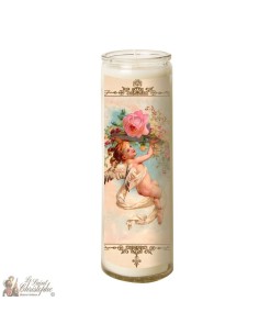 Candela 7 giorni in vetro Vintage Angelo