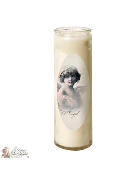 Bougie 7 jours en verre Ange Vintage 