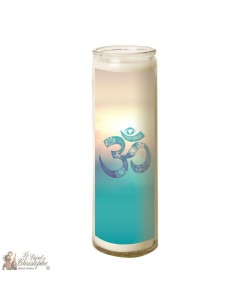 Kerze 7 Tage im Glas Symbol Aum
