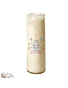 Bougie 7 jours en verre Chakras 