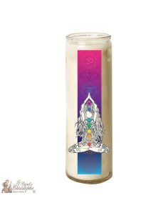 Candela 7 giorni in vetro Chakras 