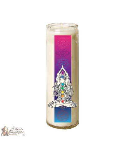 Candela 7 giorni in vetro Chakras 