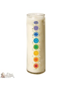 Bougie 7 jours en verre Chakras 