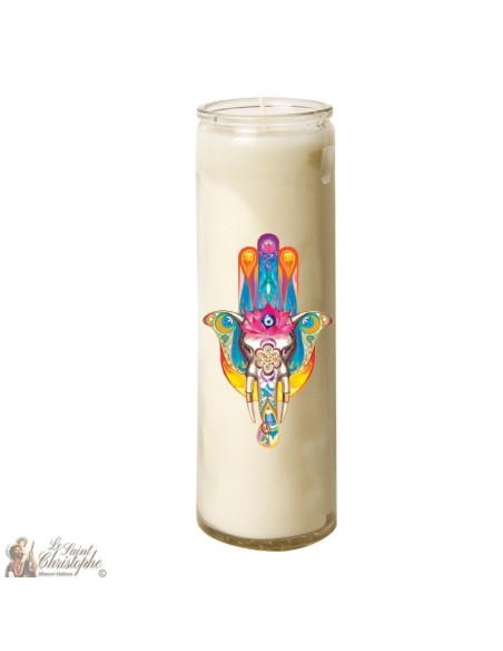 7 days candle in hand made glass Fatma - Elephant 