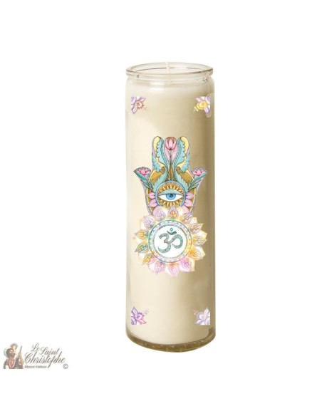 Bougie 7 jours en verre main Fatma 