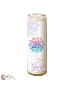 Bougie 7 jours en verre mandala 